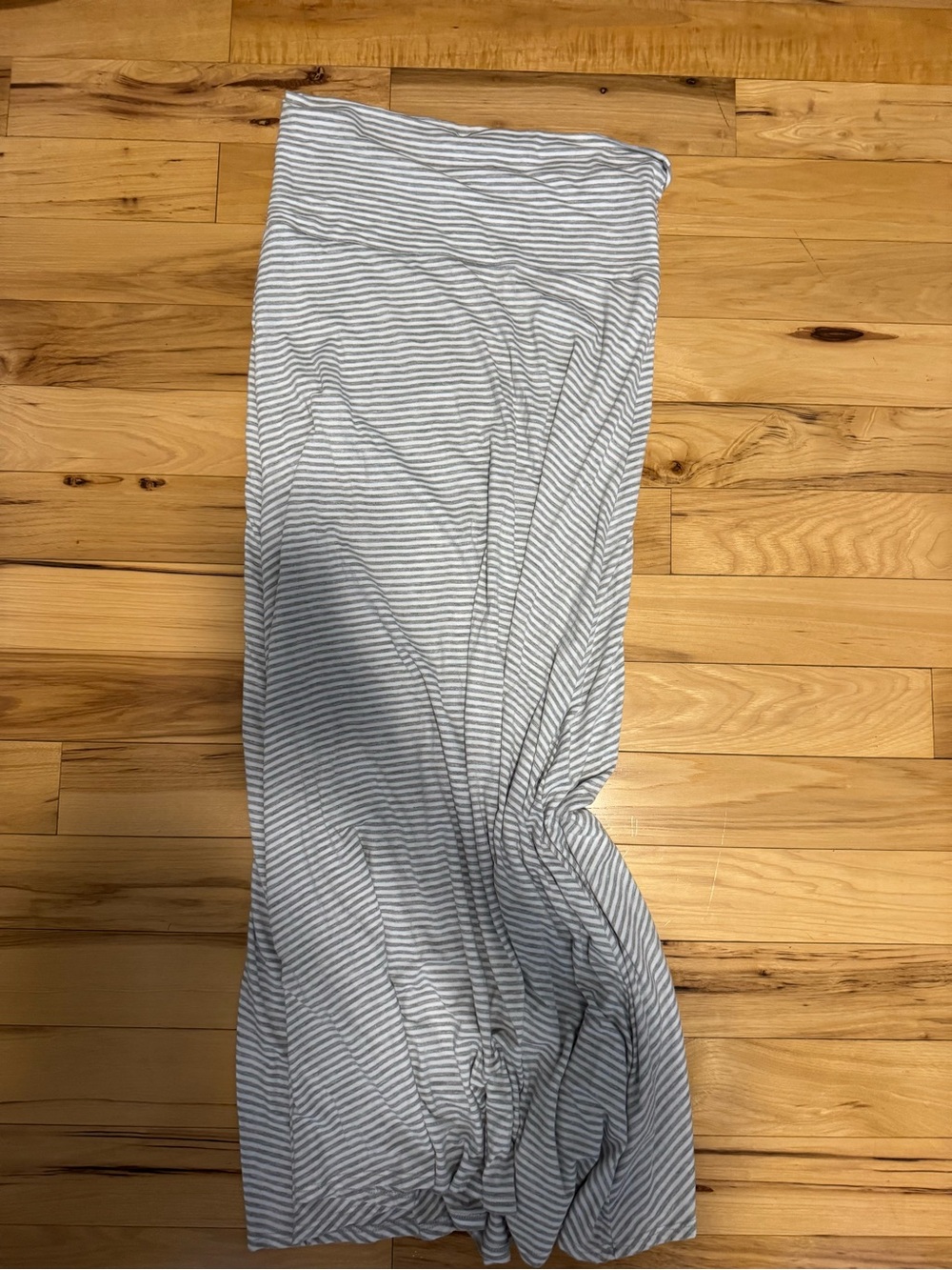 LuLaRoe Gray and White Striped Maxi Skirt